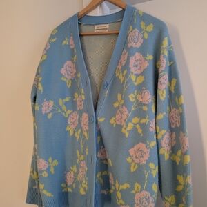 Urban Outfitters Blue Floral Cardigan
